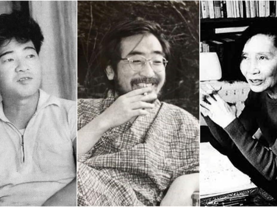 左起：安部公房、後藤明生及林京子（取自twitter、wiki及日本図書センター）